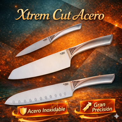 Xtrem Cut Set 3 Cuchillos Acero Inox