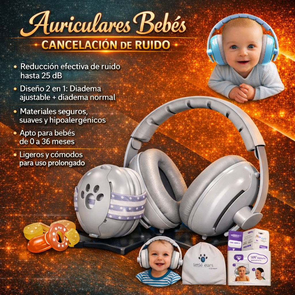 Auriculares Bebés Cancelación De Ruido