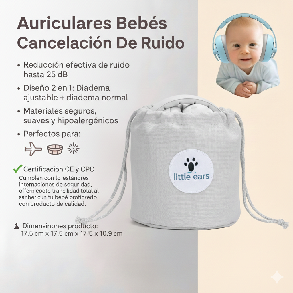 Auriculares Bebés Cancelación De Ruido